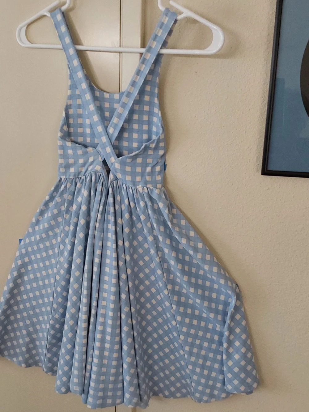 Light Blue Gingham Pinafore Dress for Girls — Casual Everyday Twirl Dress